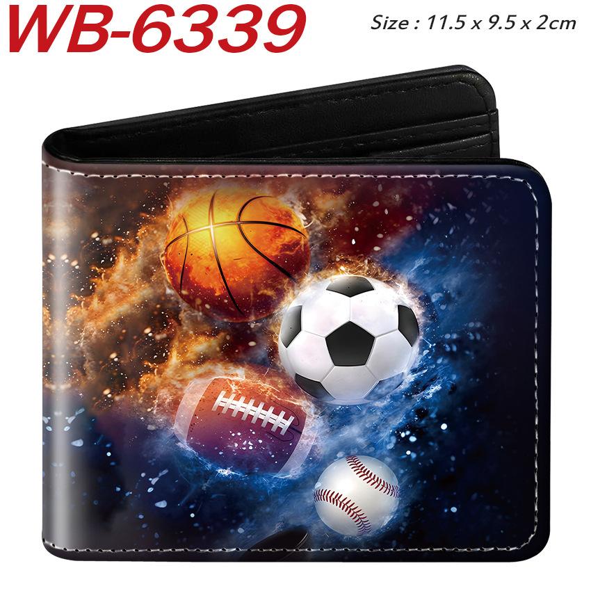 Sports Ball Bifold Wallet Football Basketball Rugby Pattern Student Coin Purse Card Holder Leather Short 1pcs