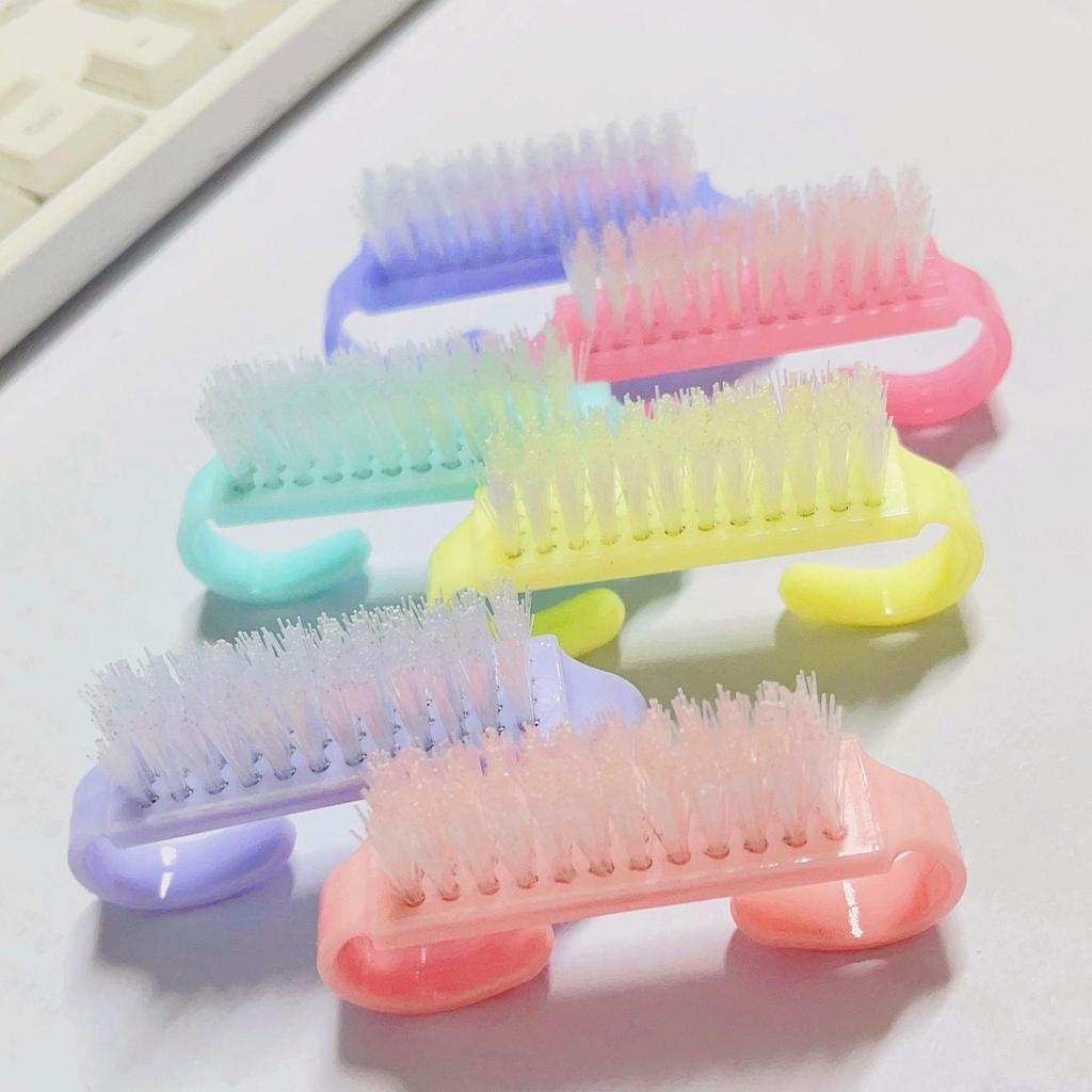 Macaron Colored Nail Dust and Cleaning Brush for Nail Art