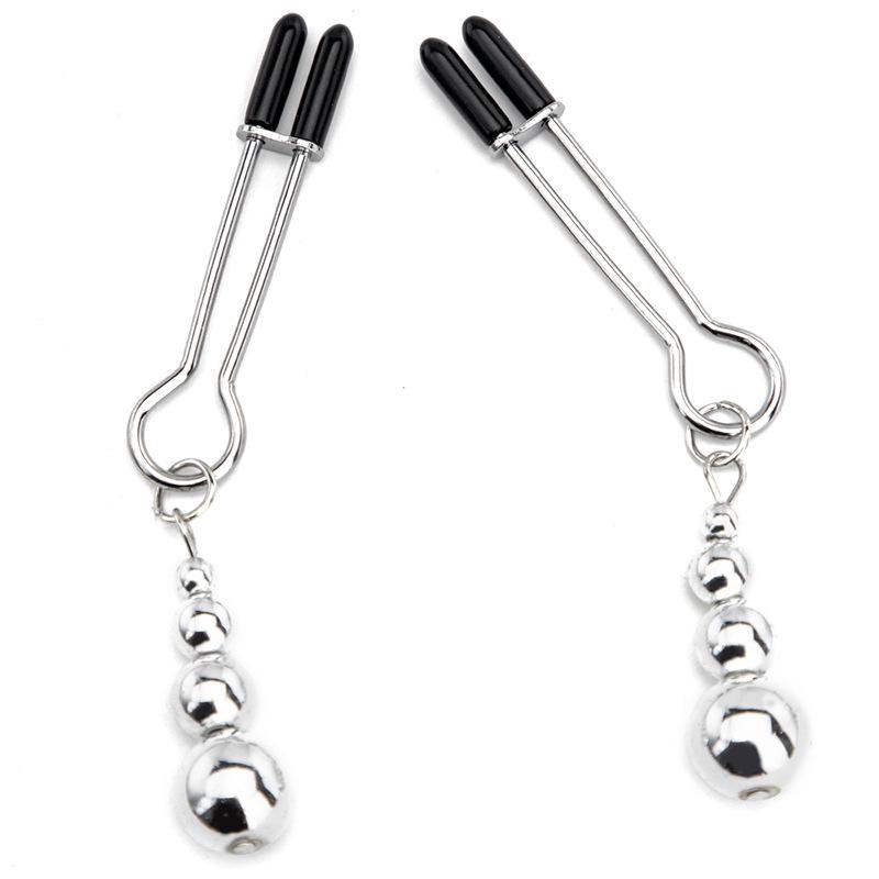 Metal Nipple Clamps Clips Ring Bell  Breast Bondage Restraint Sex Toy For Women Couple Play Game