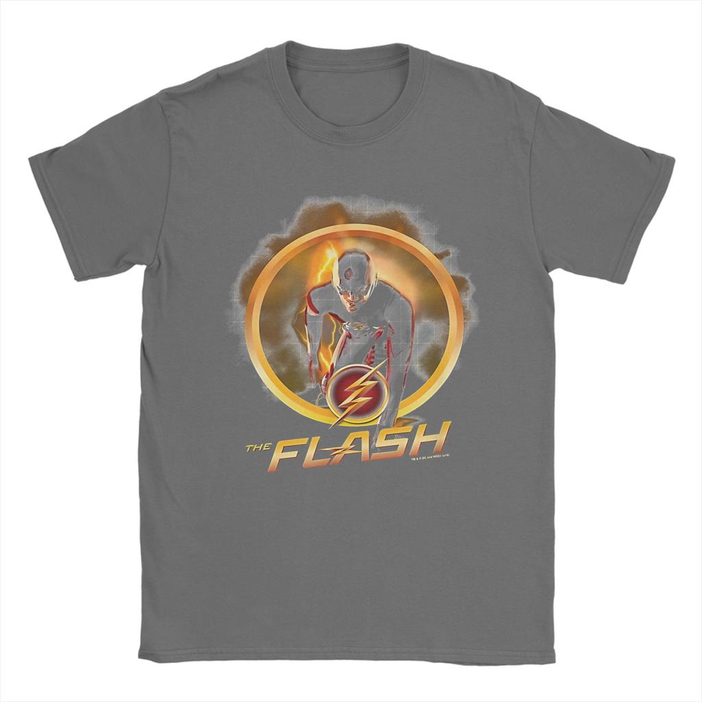 Flash Logo TShirts for Unisex Novelty Pure Cotton Tees O Neck Short Sleeve T Shirt Birthday Gift Clothing