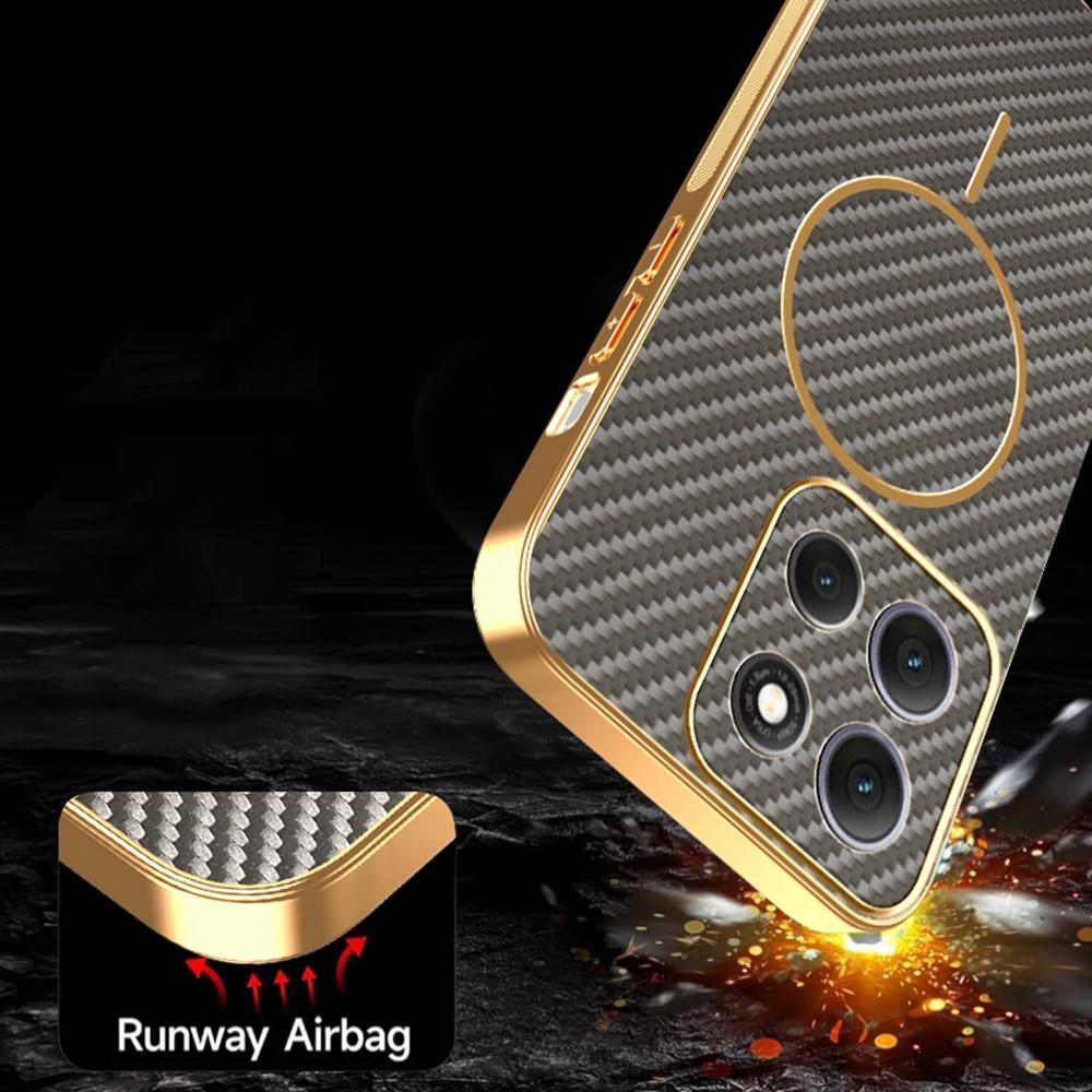 For Motorola Moto G86 5G Phone Case Carbon Fiber Textured Electroplated TPU Back Cover