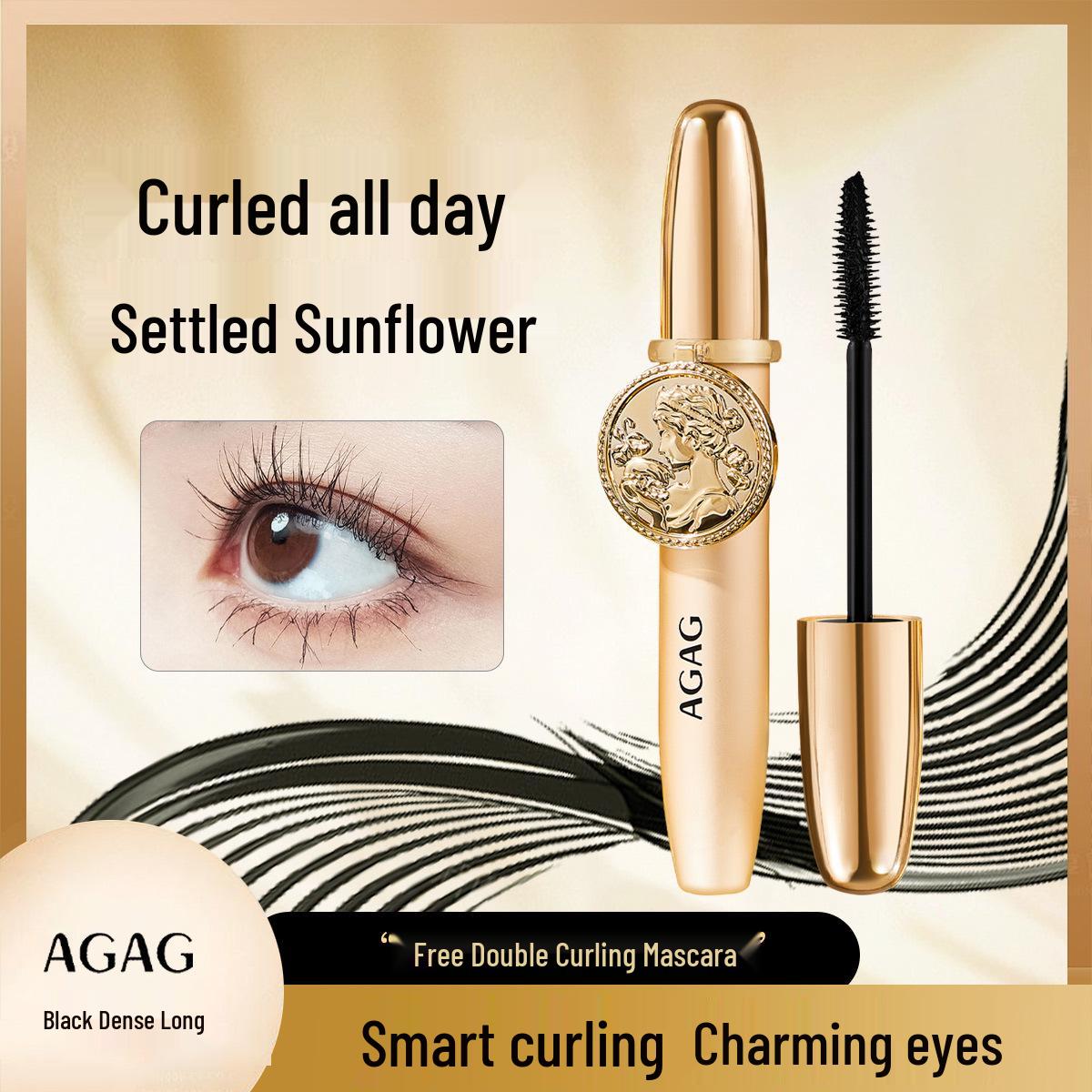 

AGAG Тушь для ресниц Double Curl - Водостойкая, Потостойкая, Не размазывается, Удлиняющая и Придающая объем. AGAG Free Double Curl Mascara with Mirror чёрный