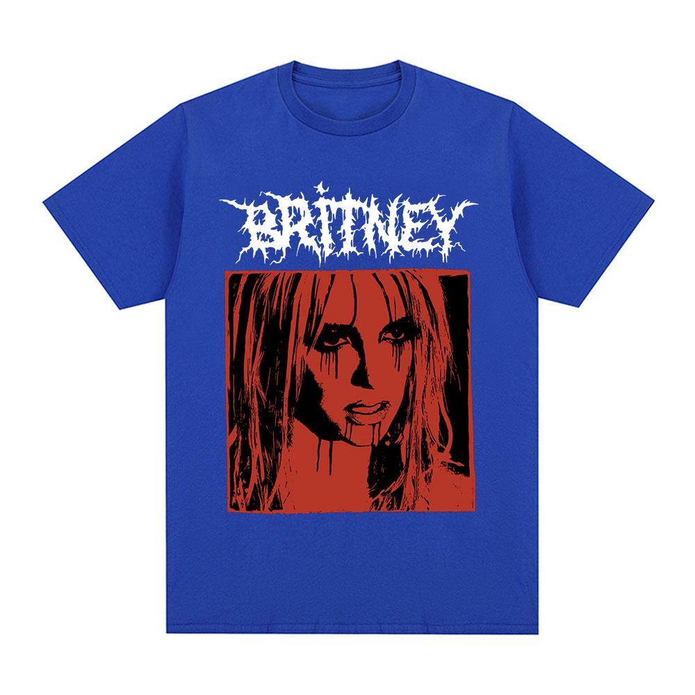 Britney Spears Metal Rock Graficzny T-shirt Damska Moda Hip Hop Koszulki Harajuku Vintage Krótki Rękaw T-shirt