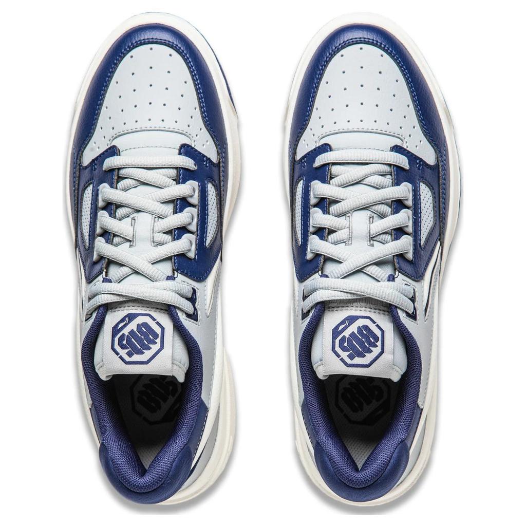 Li Ning Slip Resistant Abrasion Resistant Low top Basketball Shoes Unisex Gray Blue White ABCU005-3