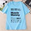Muscle Mommy T-Shirt Lustiges Fitnessstudio Pump Cover Design T-Shirt Gewichtheben Trendiges T-Shirt Locker Baumwolle Unisex Kurzarm-T-Shirt