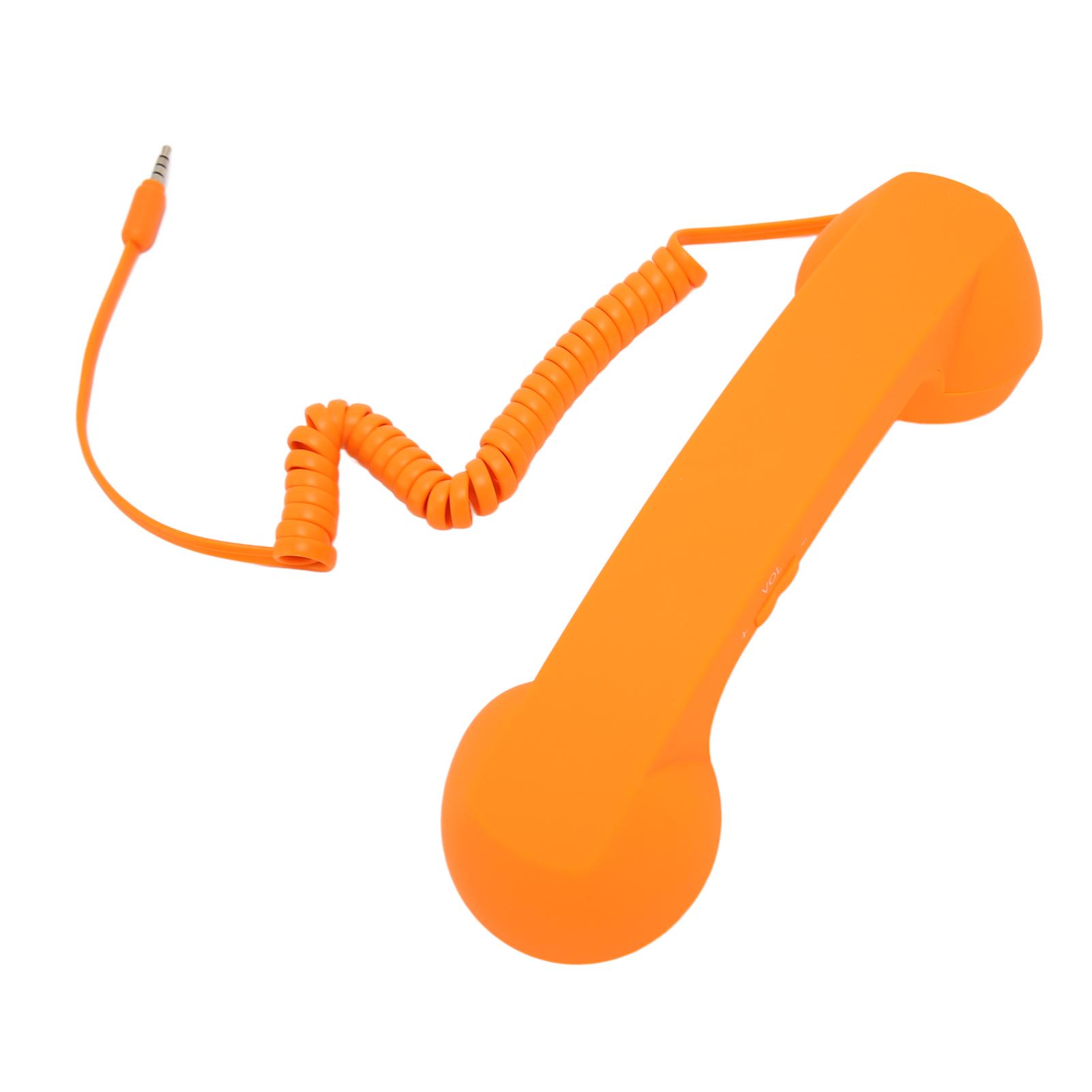 

Сотовый телефон трубка 3,5 мм штекер ретро радиационно-устойчивый проводной телефон трубка приемник для смартфона оранжевый