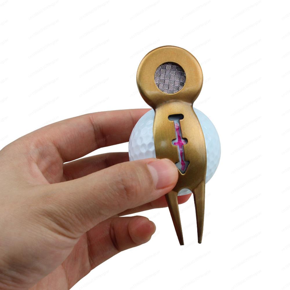 Hot Sale Magnetic Golf Divot Tool, Ball Marker Fork with Mark for Green Repair, Golf Accessory