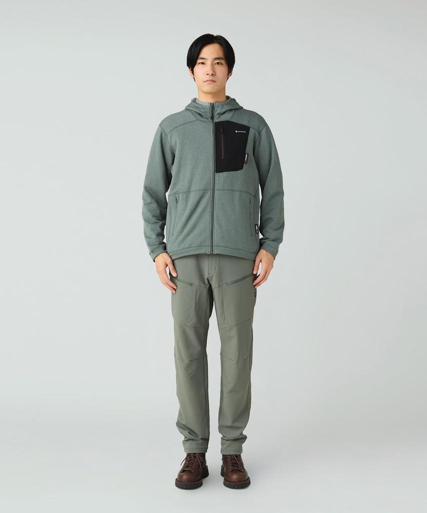 Snow Peak Polartec Power Grid Fleece Hoodie and Size M SPF-JK-25AU907, Men's Women's, Gray,