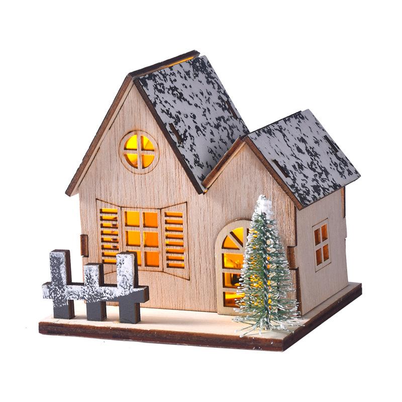 Glowing Christmas Cabin House With Led Lights Christmas Story Village Houses Festival Ornament Christmas Atmospheres Decor Props