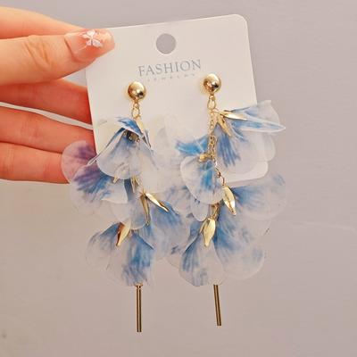 Flower Mesh Earrings, Niche Temperament Design Earrings, Small Fresh Pastoral Earrings