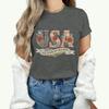 Causal 250th Anniversary Floral USA T-Shirt Women Retro Patriotic Rose Daisy Flowers Tee Fashion Independence Day 2026 Shirt