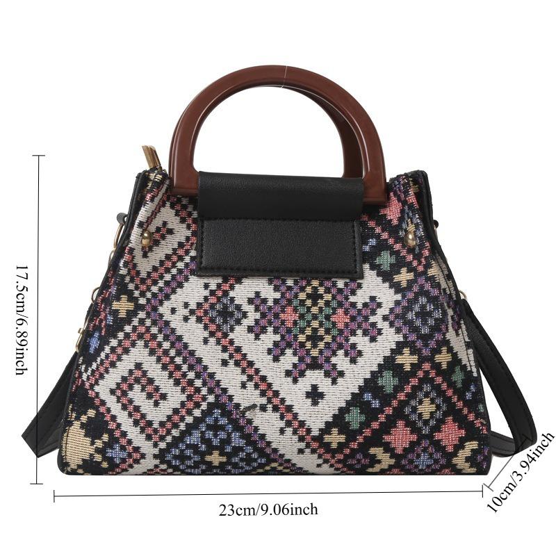1pcs Ethnic Pattern Tote Bag Outdoor Travel Casual Fashion Shoulder Crossbody Bag Daily Commuter Handbag