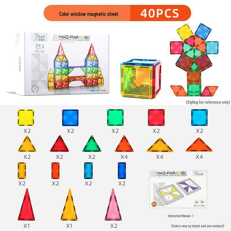 

Магнитные строительные плитки для детей: Красочные конструкторы для автомобилей и окон, возраст 3-6 лет