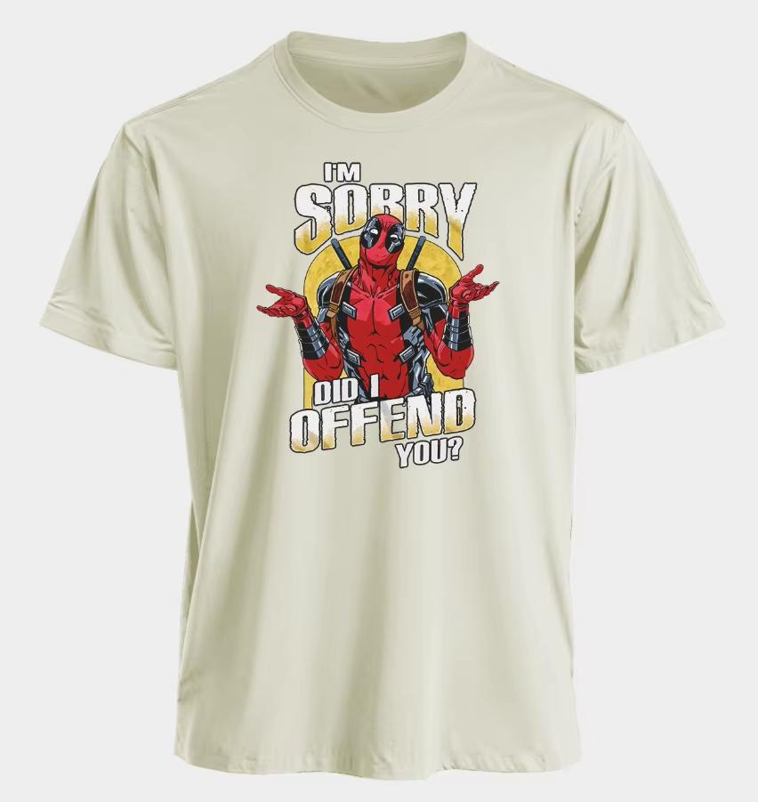 

2026 new Marvel Unisexs and Womens Tshirts Deadpool Summer American spring and autumn sports and fitness trend S