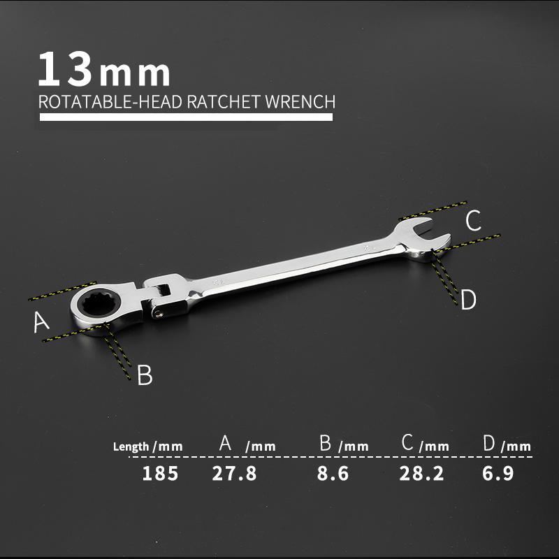 Activități multifuncționale Set chei cu clichet 180 de grade Chei flexibile cu cap deschis Unelte de mână pentru reparații auto Cheie combinată