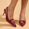 NEW Summer Women Sandals Split Leather Shoes for Women Pointed Toe Thin Heel Shoes Cover Toe Slingback Bow-knot Women Shoes