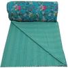 Aizza Trends Handmade Pure Cotton Printed Kantha Quilt  - Traditional Look Bed Spread Kantha Gudri - Vintage Hand Stitch Gudri