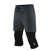 Men's 3/4 Quick-Dry Elastic Fitness Running Pants - Two-Piece Style