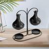 Double Ceramics Pot Hanging Essential Oil Burners Metal Tealight Holder Rack for Bedroom and Living Room Table Decors