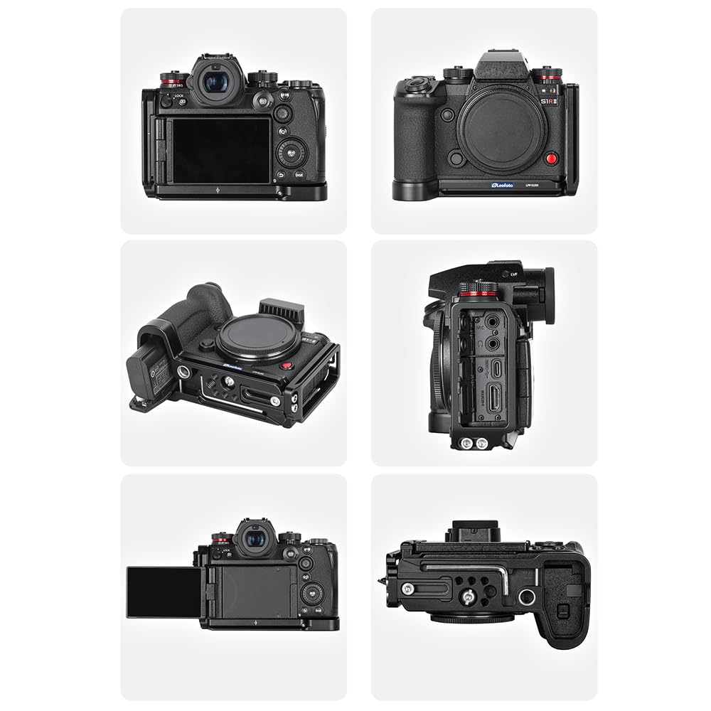 Leofoto Plate for LUMIX Machined from Quick Release Compatible LPP-S1RII L-Shaped S1RII/S1II/S1IIE, Arca-Swiss Compatible, 6061-T6 Aluminum,