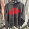 Unisex Vintage Washed Hoodie With Angel Wing Graphic Loose Fit Cotton Sweatshirt Fall