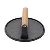 Cast Iron Grill Press with Long Handle Grip for Even Sear and Heat Retention, 2 in 1 Design