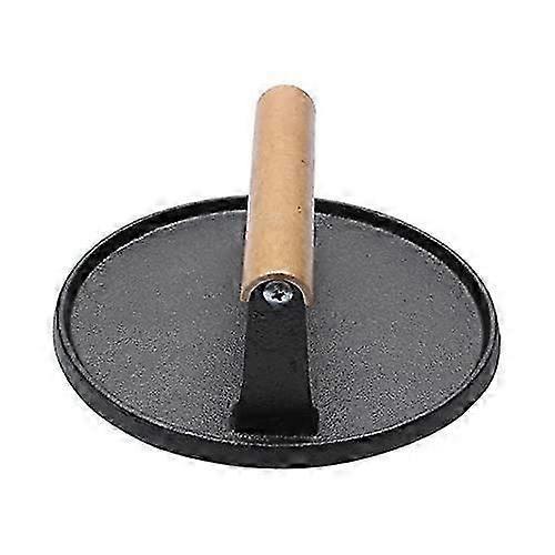 Cast Iron Grill Press with Long Handle Grip for Even Sear and Heat Retention, 2 in 1 Design