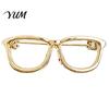 Golden Alloy Brooch Glasses for Men Women, Eyeglasses Shape Lapel Versatile Outfits Accessory Pin, Decorative Suits Shirts Sweaters Anti Oxidation