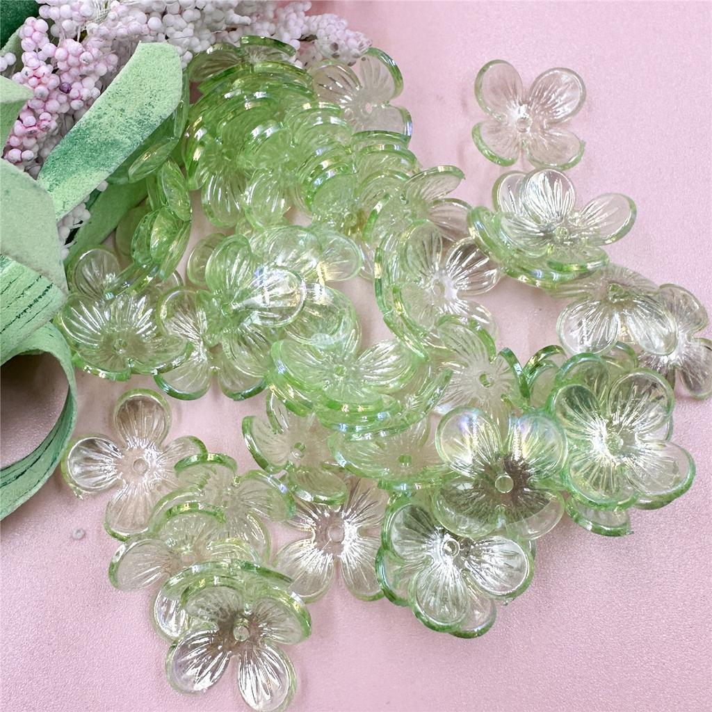 DIY Hairpin Earrings Small Flower Beads Accessories 15.8mm Fashion Handmade Materials 100pcs Clear Crystal Acrylic Bracelet