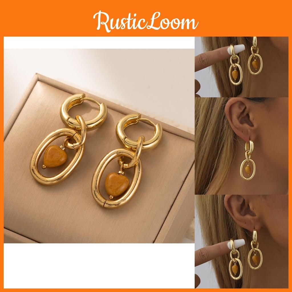 Fashion Heart Modern Shaped Earrings With Gold Plating For Women