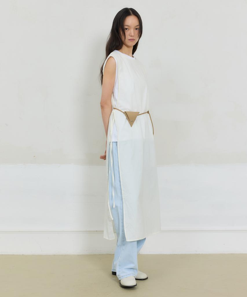 Julliapepe Sheer Layered Slit Dress (Cream)