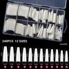 240PCS/Box False Nail Tips Square Straight Extra Long Half Cover Nails Clear/Natural Acrylic Fake Nails Extension Manicure Salon