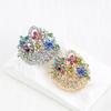 Rhinestone Creative Flower Basket Brooch French Luxury Vintage Pin Fashion Niche High-end Suit Accessories Women's Corsage