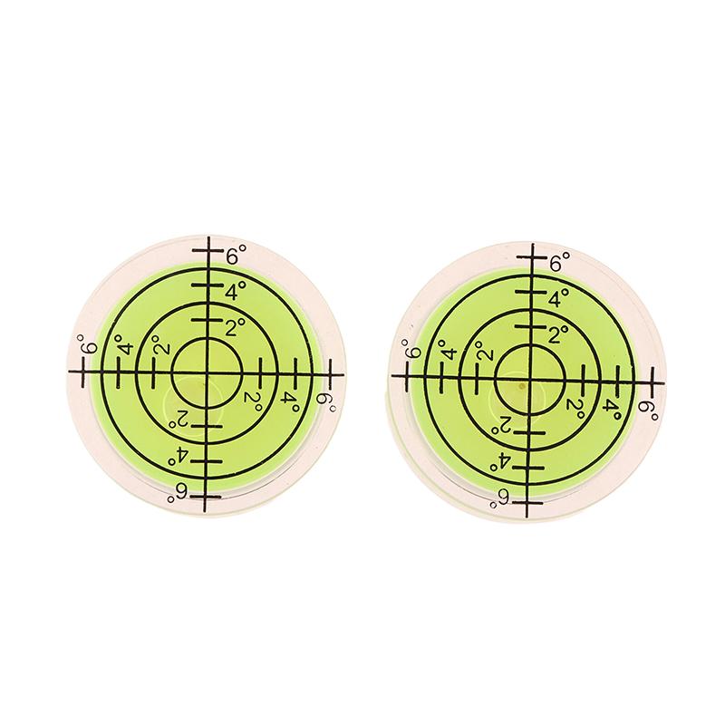 2 Stück 32 mm Libelle Oberflächen-Gradmarkierungs-Wasserwaage Rundes Messgerät Acryl für Bau Handwerkzeuge Teile