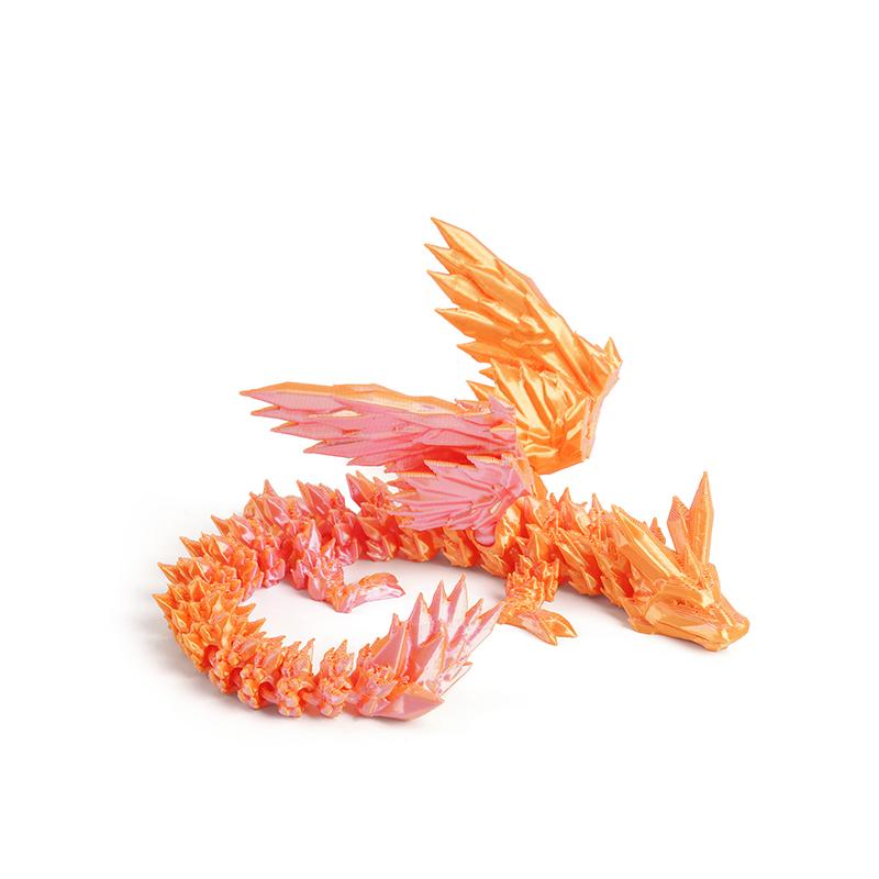 3D Printed Dragon with Wings Gradient Dragon Movable Wing Dragons Interaction Creative Kid Gift Toys for Home Office Ornaments