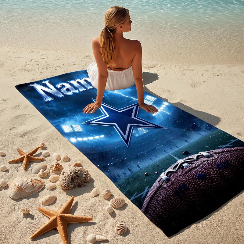 Personalized Name Cowboys Game Day printed beach towel,a quick-drying, absorbent mat suitable for the beach, pool, gym, and travel fans gift 93
