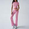round Neck Neck T-shirt Casual Pants Set Pure Color Crew Neck T-shirt Casual Pants Suit