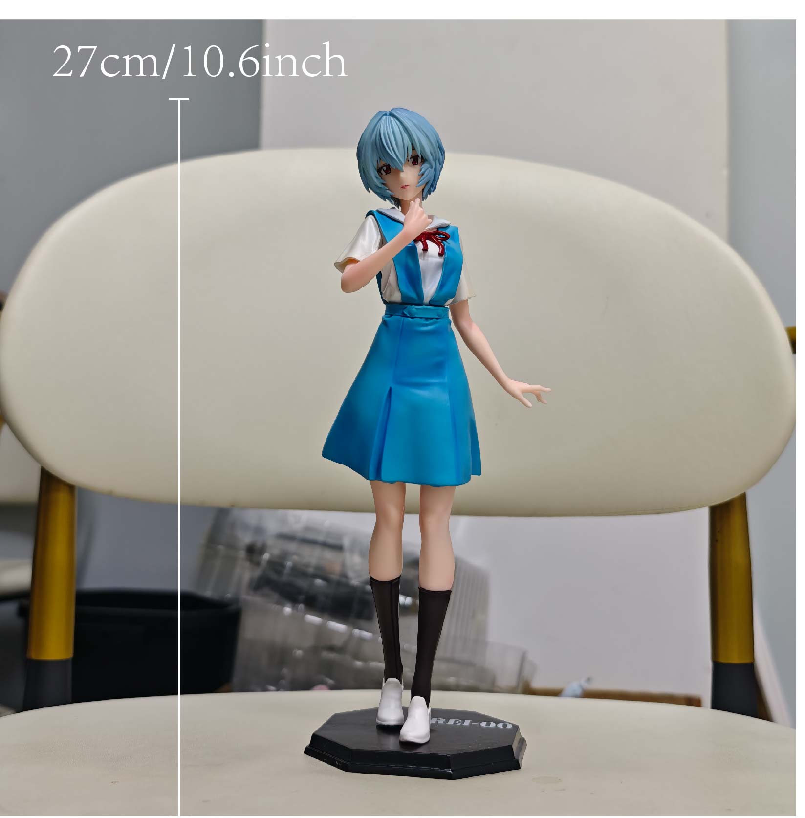 

27cm 10.6 inch Anime Rei Ayanami Action Figures Pvc Statue Desktop Ornamen Collection Statue Model Decoration Room Desk Playthings Chi синий