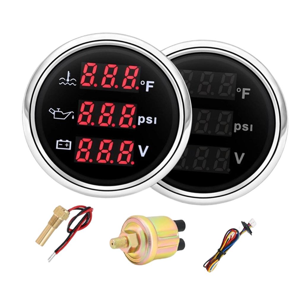 High Performances Digital Oil Pressure Indicator For Car And Truck Easy Installation Water Temperature Gauge Voltmeter