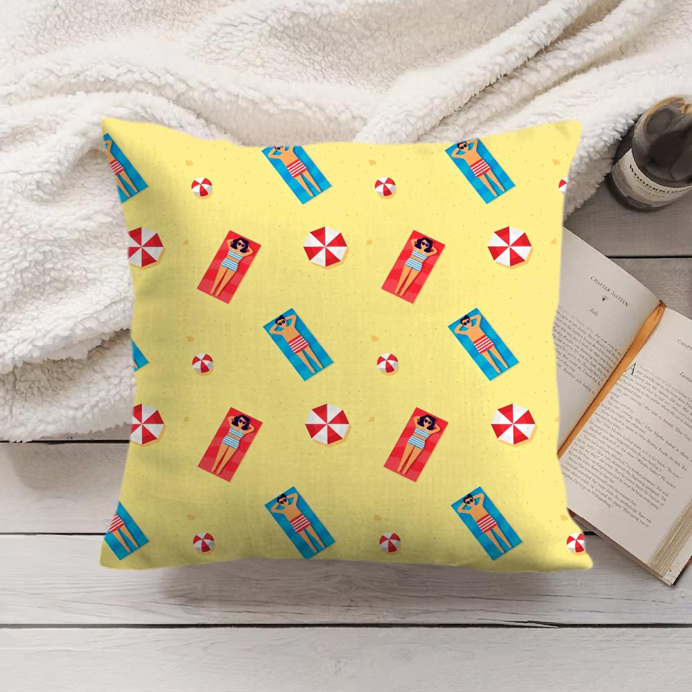 Beach Chair Cushion Cover Soft Short Plush Pillow Cover Smooth Cozy Texture Aesthetic Cushion Case Home Decor