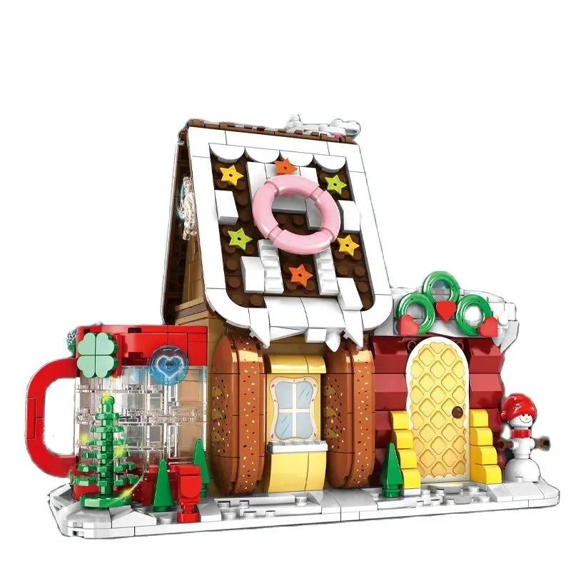 Small granular building blocks puzzle toys, assembling building models, Christmas decorations puzzle kit, Christmas gifts