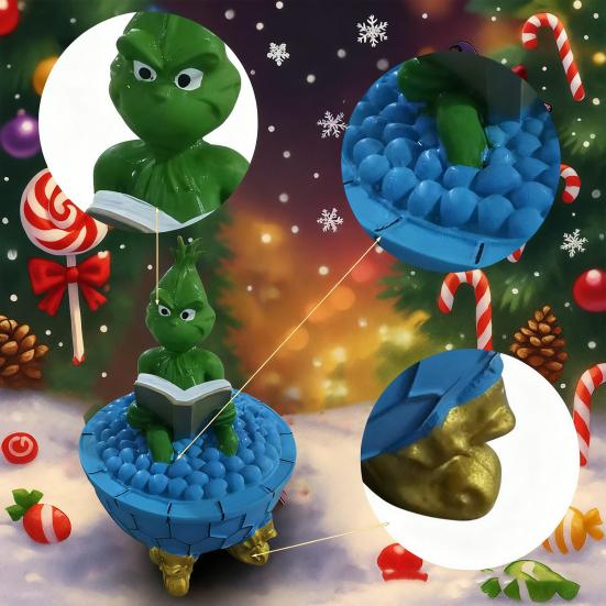Christmas Santa Claus Bubble Bath Lamp 3D Santa Reading A Book In Bathtub Sculpture Cute Resin Night Light for Desktop Decor
