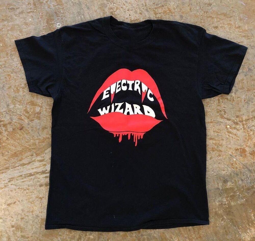 

Vtg Electric Wizard Band Short Sleeve Cotton Black Full Size Unisex Shirt BL458 2XL