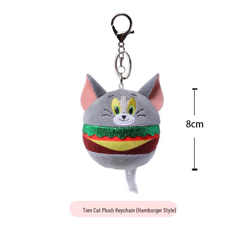 Tom & Jerry Plush Toys: Cat Pendant & Mouse Keychain Charms for Kids