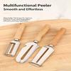 Multi-Functional Vegetables Fruits Peeler For Kitchen, Ultra-Sharp Stainless Steel Blade With Wooden Handle And Bottle Opener