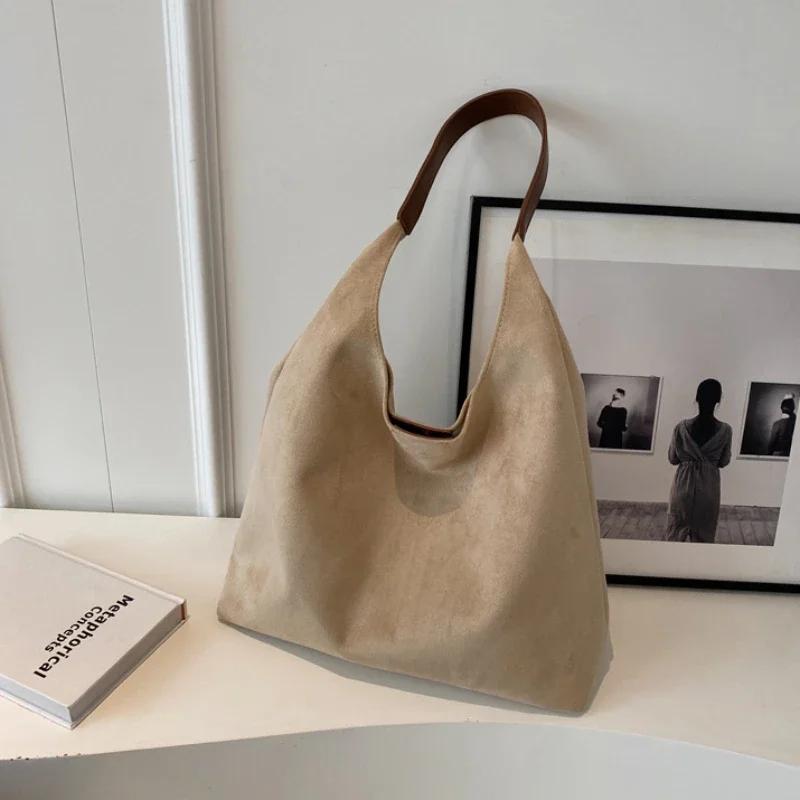 New Tote bag hand bill of lading shoulder women's bag retro simple large bag