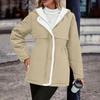 Womens Fleece Lined Jacket Zip Up Hoodie Jackets Casual Long Sleeves Button Coat Fall Winter Coats