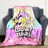1pz Plaid in Flanella con Personaggi dei Cartoni Animati Looney Tunes - Leggero Morbido Caldo Coperta per Tutte le Stagioni per Divano, Letto, Viaggio, Campeggio L1029133