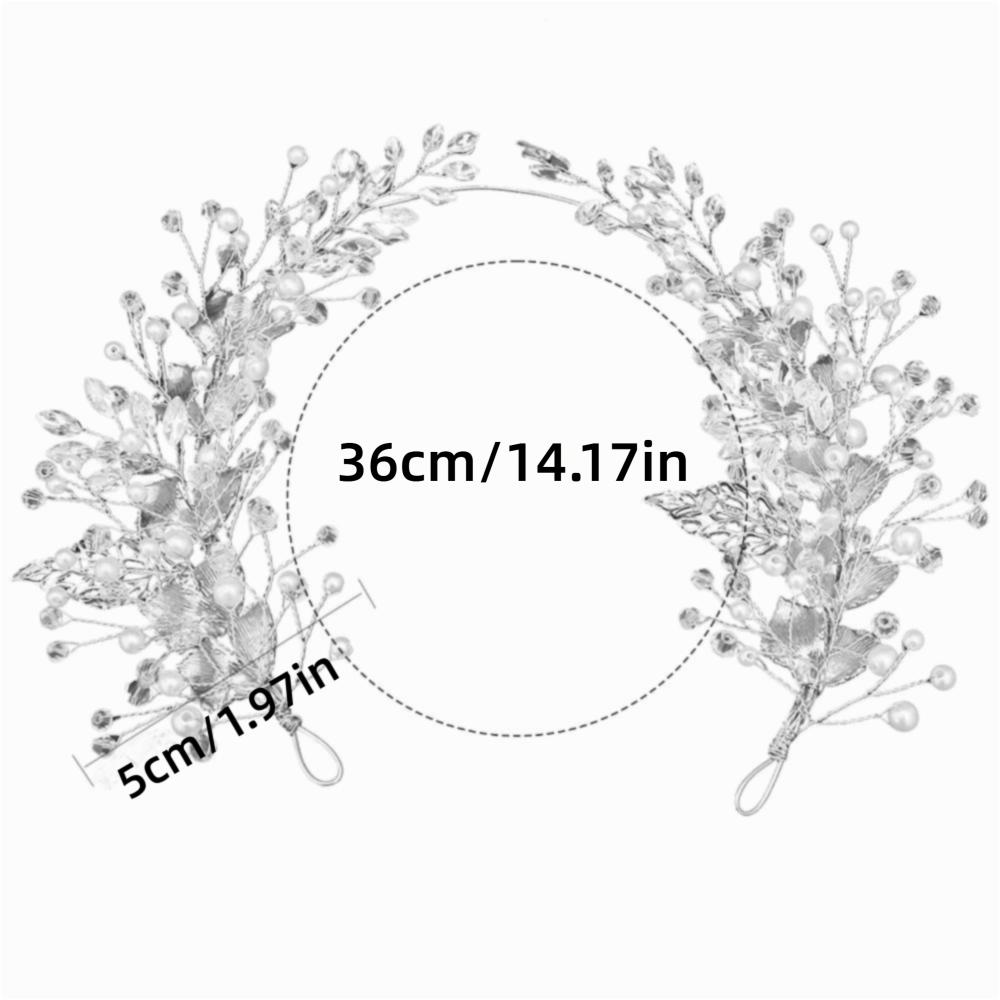 Beaded Bridal Headband Zinc Zinc Alloy Leaf Bridal Tiara Hair Vine Premium Women Hair Jewelry  Bridesmaids