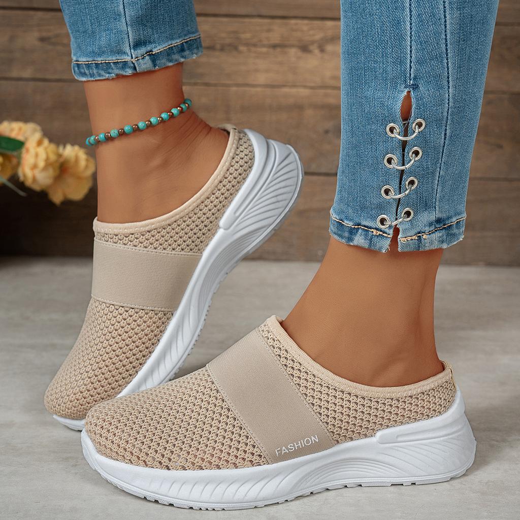 Shoes women's autumn new large size breathable fashion lightweight versatile casual slippers one pedal half drag women's shoes
